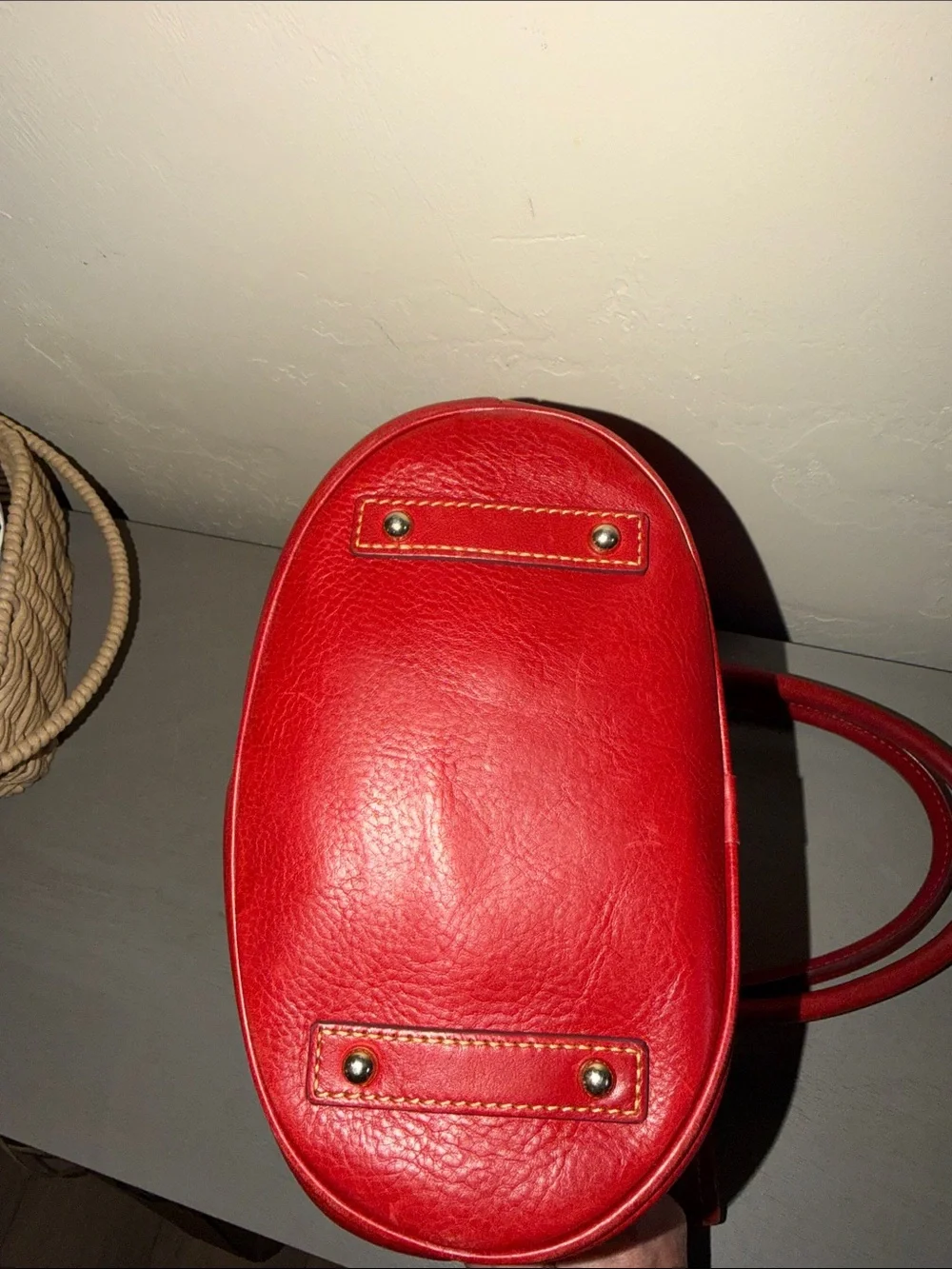 Dooney & Bourke Red Leather Pocket Tote